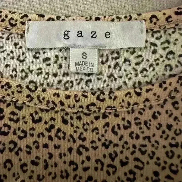Gaze Leopard Print Peplum Blouse Size Small - Picture 4 of 5